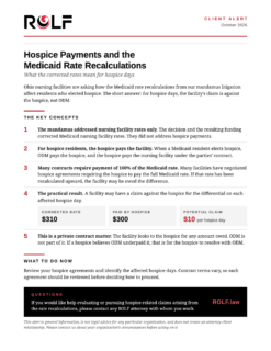 Hospice Payments and the Medicaid Rate Recalculations